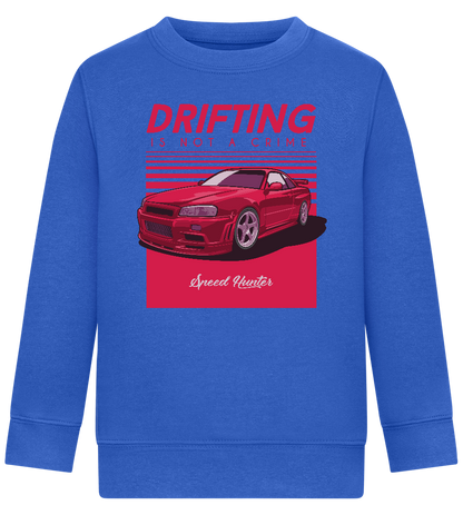 Drifting Not A Crime Design - Comfort Kids Sweater_ROYAL_front