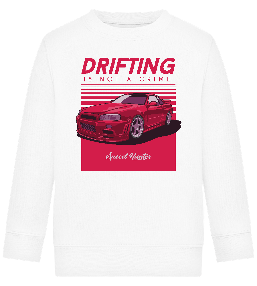 Drifting Not A Crime Design - Comfort Kids Sweater_WHITE_front