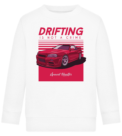 Drifting Not A Crime Design - Comfort Kids Sweater_WHITE_front