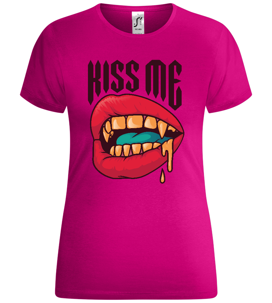 Vampire Kiss Me Design - Comfort women's t-shirt_FUCHSIA_front