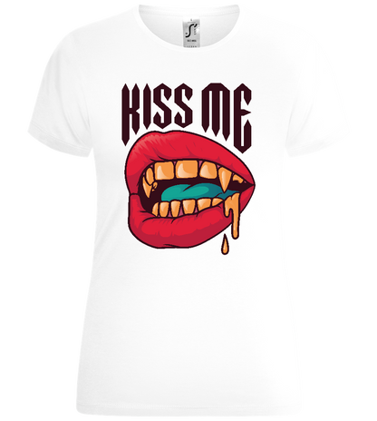 Vampire Kiss Me Design - Comfort women's t-shirt_WHITE_front