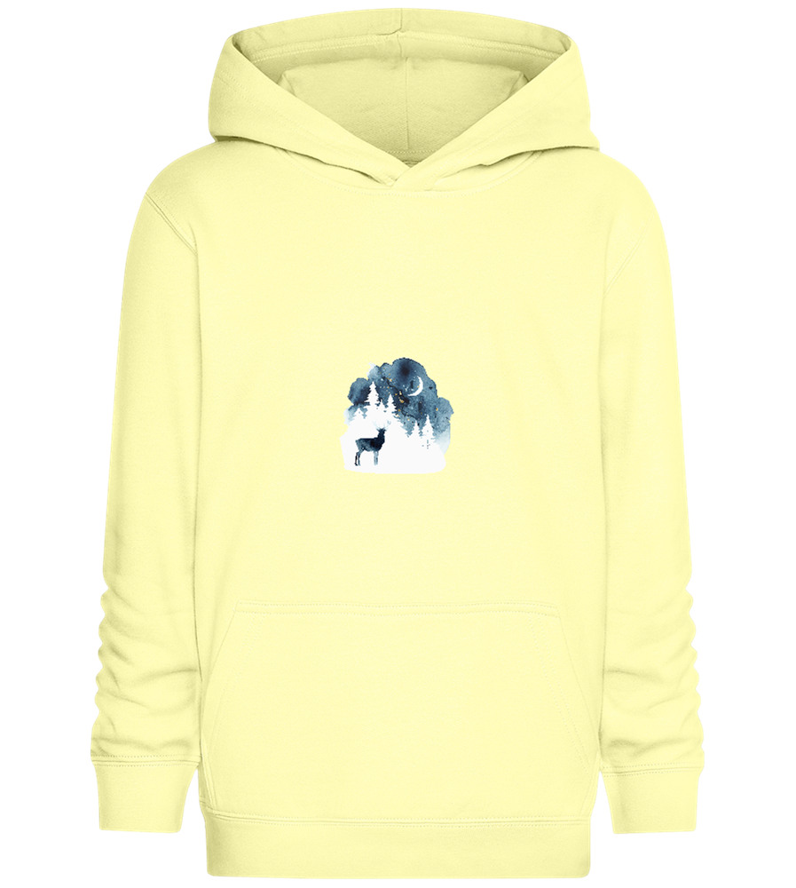 Watercolor Christmas Night Design - Comfort Kids Hoodie_AMARELO CLARO_front