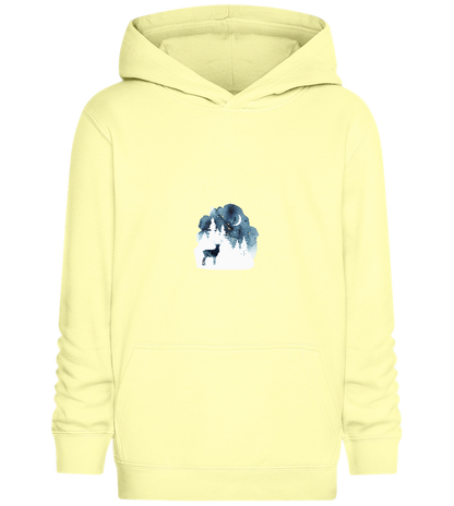 Watercolor Christmas Night Design - Comfort Kids Hoodie_AMARELO CLARO_front