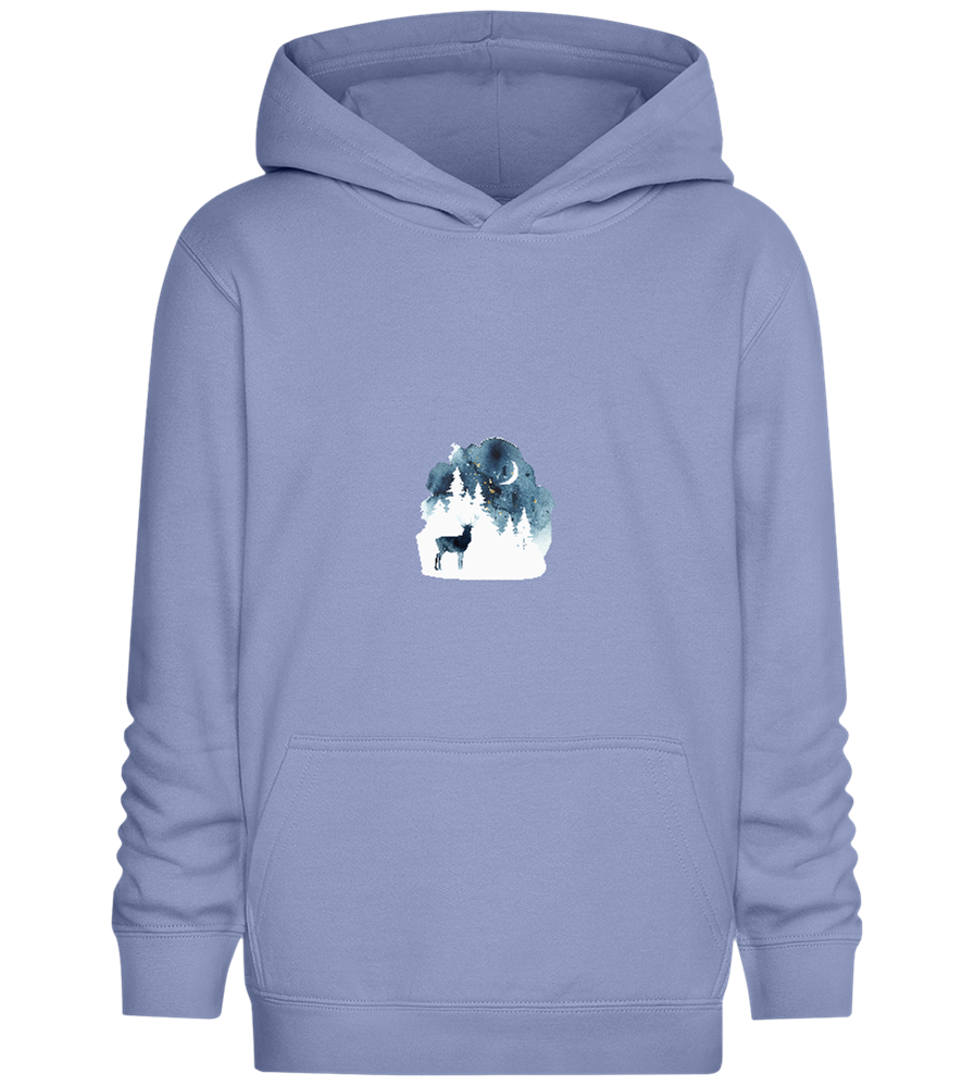 Watercolor Christmas Night Design - Comfort Kids Hoodie_BLUE_front