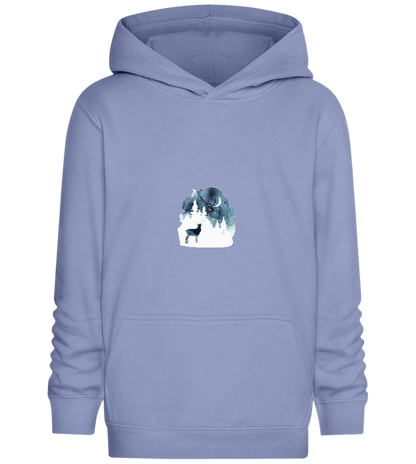 Watercolor Christmas Night Design - Comfort Kids Hoodie_BLUE_front