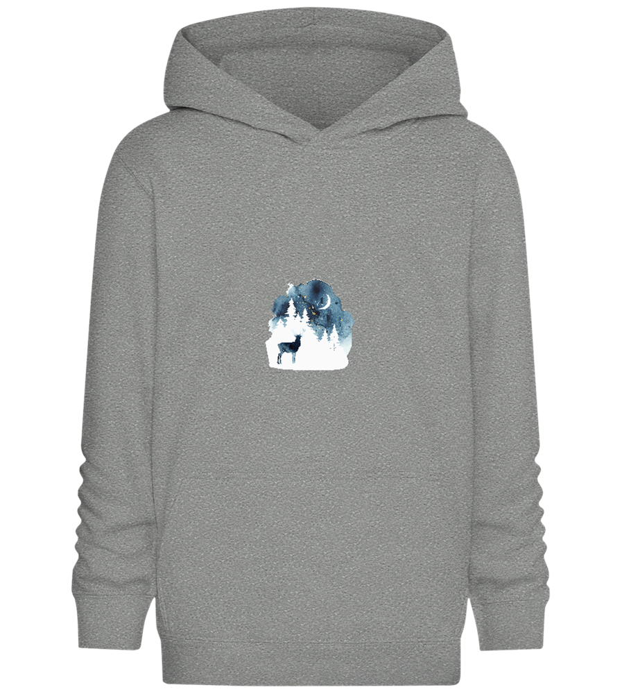 Watercolor Christmas Night Design - Comfort Kids Hoodie_ORION GREY II_front