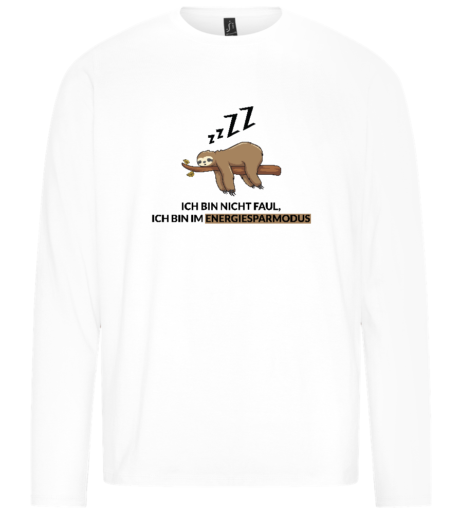 Energy Saving Mode Design - Premium men's long sleeve t-shirt_WHITE_front