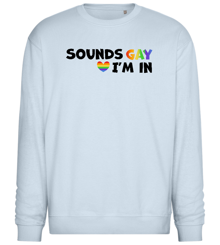 Sounds Gay Design - Comfort Essential Unisex Sweater_CREAMY BLUE_front