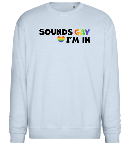 Sounds Gay Design - Comfort Essential Unisex Sweater_CREAMY BLUE_front