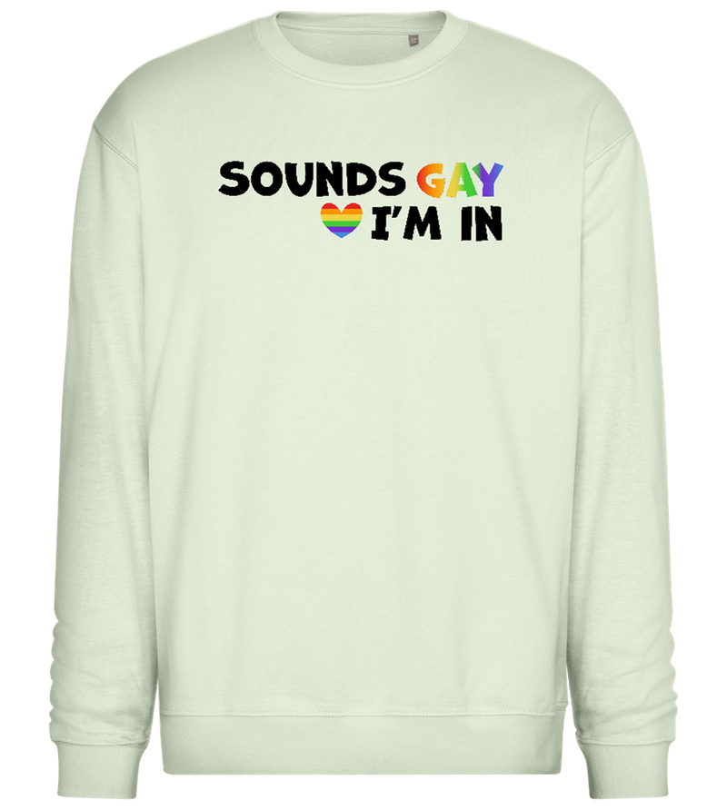 Sounds Gay Design - Comfort Essential Unisex Sweater_CREAMY GREEN_front