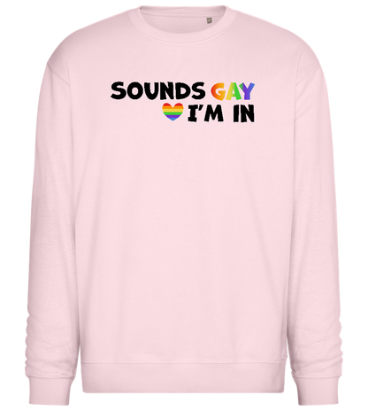 Sounds Gay Design - Comfort Essential Unisex Sweater_LIGHT PEACH ROSE_front