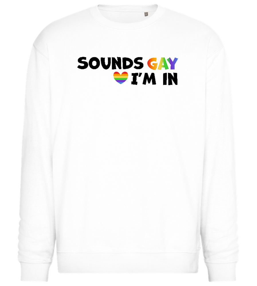 Sounds Gay Design - Comfort Essential Unisex Sweater_WHITE_front