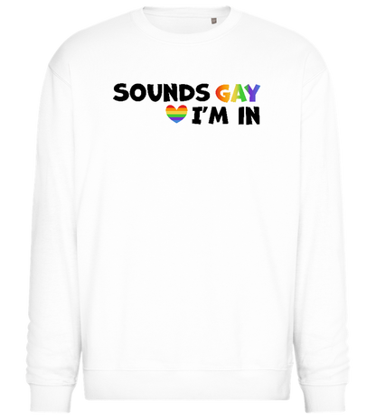 Sounds Gay Design - Comfort Essential Unisex Sweater_WHITE_front