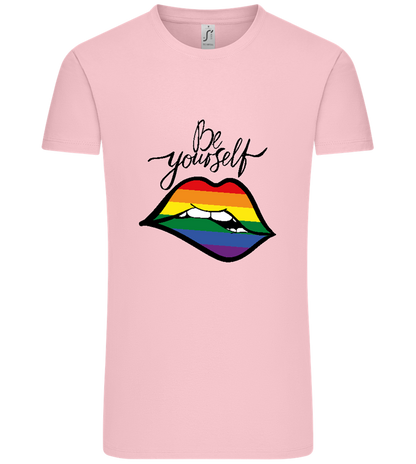Be Yourself Rainbow Lips Design - Comfort Unisex T-Shirt_CANDY PINK_front