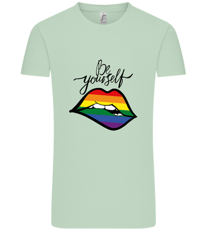 Be Yourself Rainbow Lips Design - Comfort Unisex T-Shirt_ICE GREEN_front