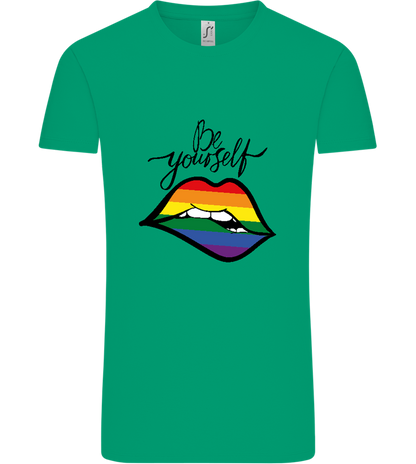 Be Yourself Rainbow Lips Design - Comfort Unisex T-Shirt_SPRING GREEN_front