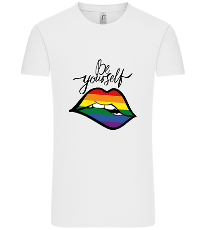 Be Yourself Rainbow Lips Design - Comfort Unisex T-Shirt_WHITE_front