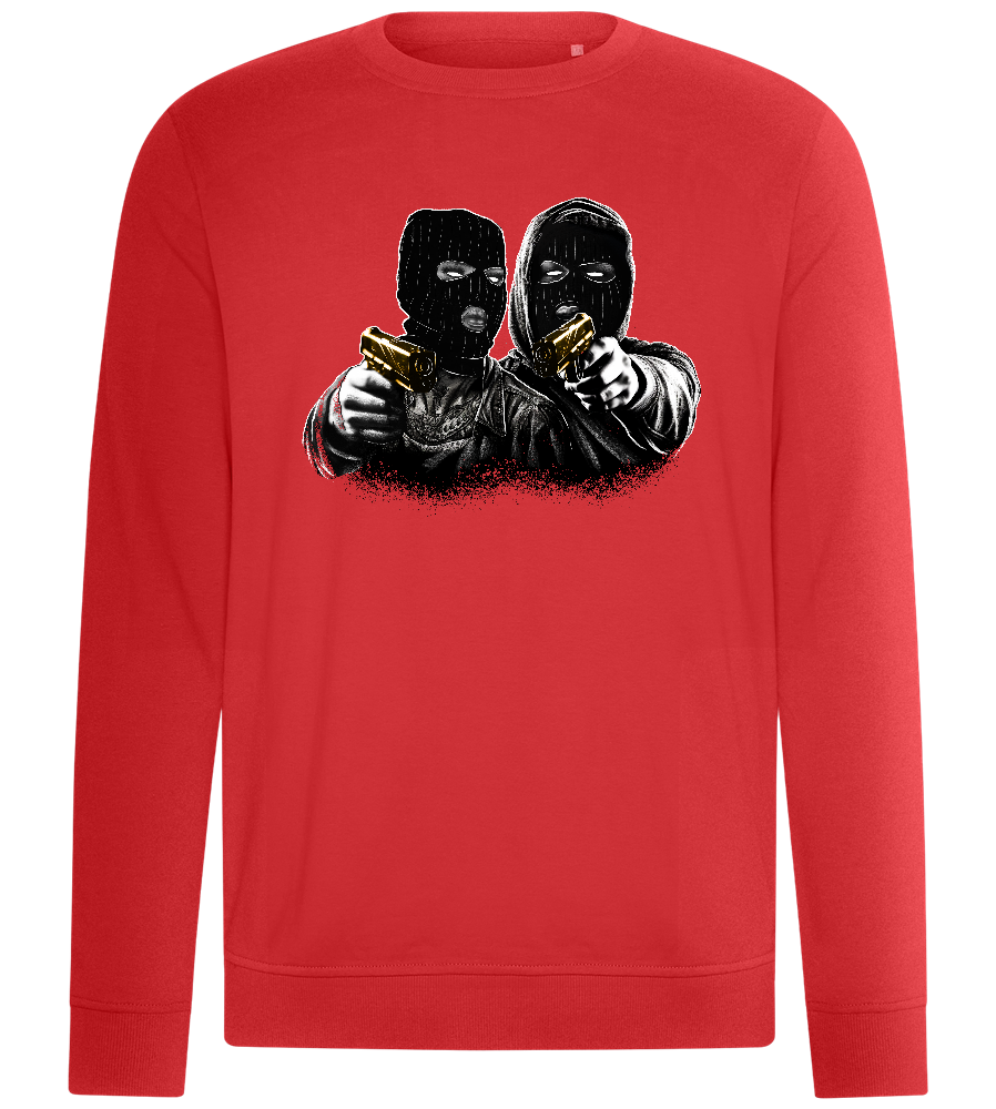 Golden Heist Duo Design - Comfort unisex sweater_RED_front