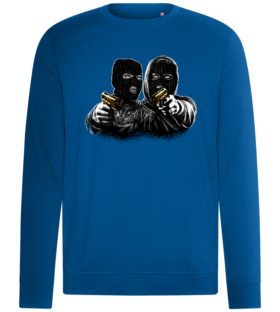 Golden Heist Duo Design - Comfort unisex sweater_ROYAL_front