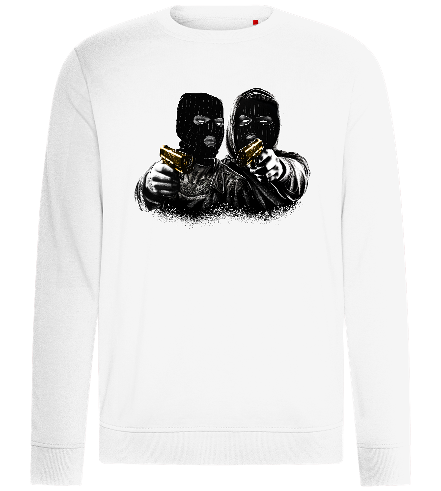 Golden Heist Duo Design - Comfort unisex sweater_WHITE_front