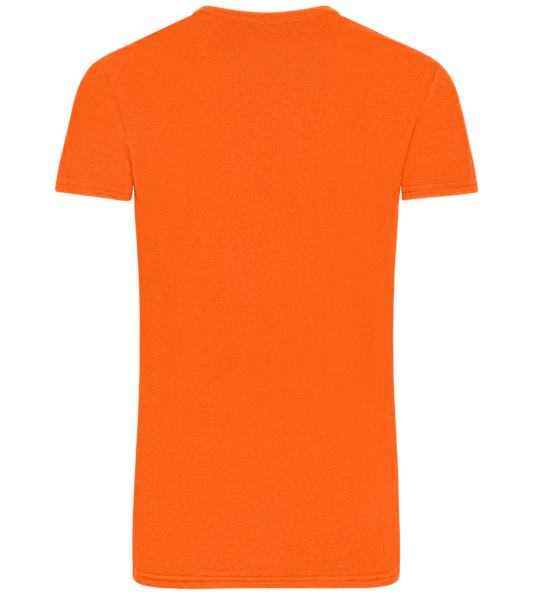 Pixel Cap Design - Basic men's fitted t-shirt_ORANGE_back