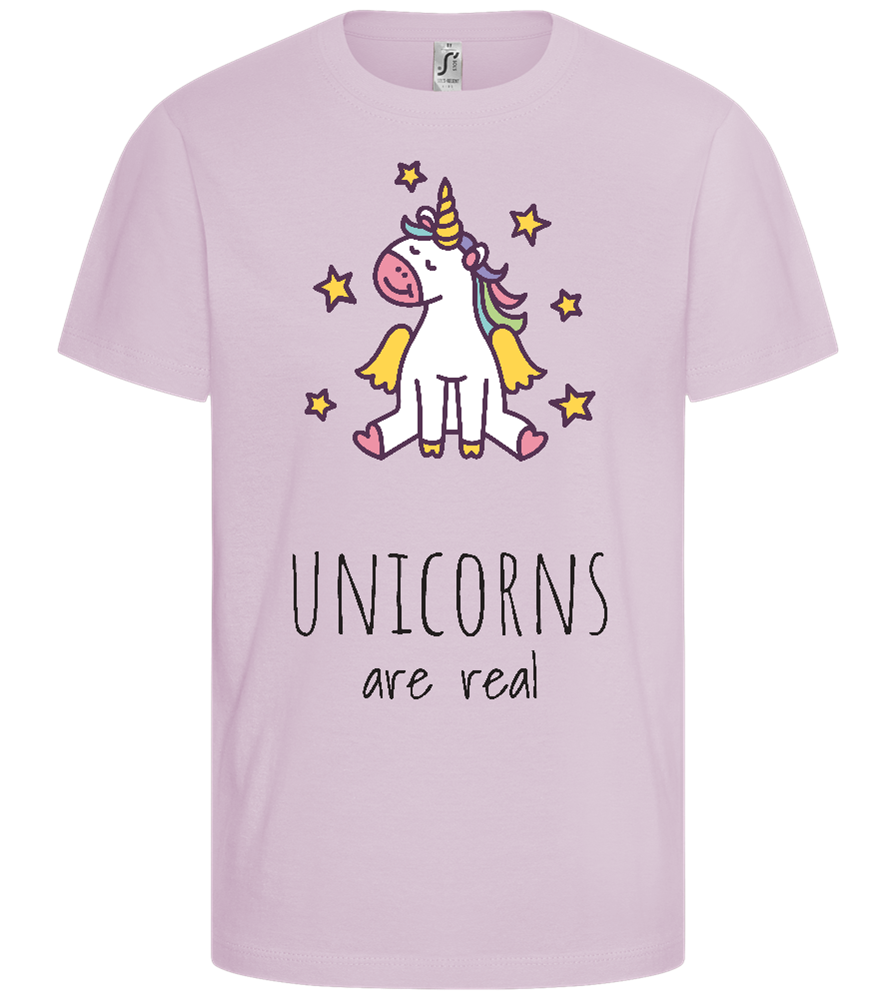 Unicorns Are Real Design - Comfort girls' t-shirt_MEDIUM PINK_front