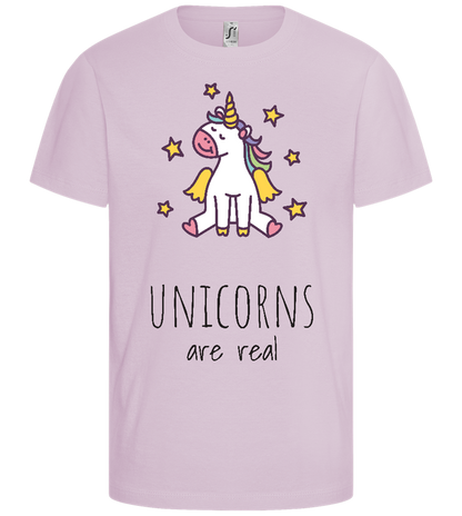 Unicorns Are Real Design - Comfort girls' t-shirt_MEDIUM PINK_front