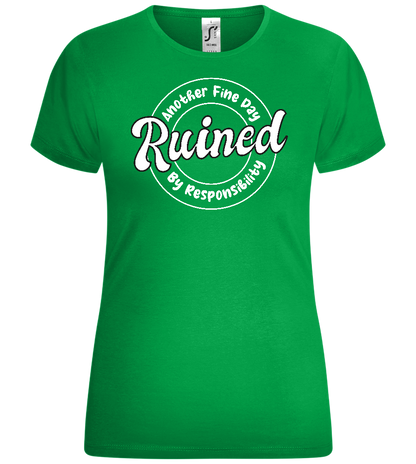 Ruined by Responsibility Design - Comfort women's t-shirt_MEADOW GREEN_front