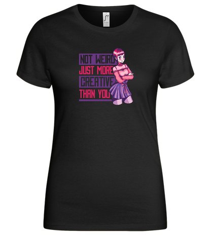 More Creative than You Design - Basic women's t-shirt_DEEP BLACK_front