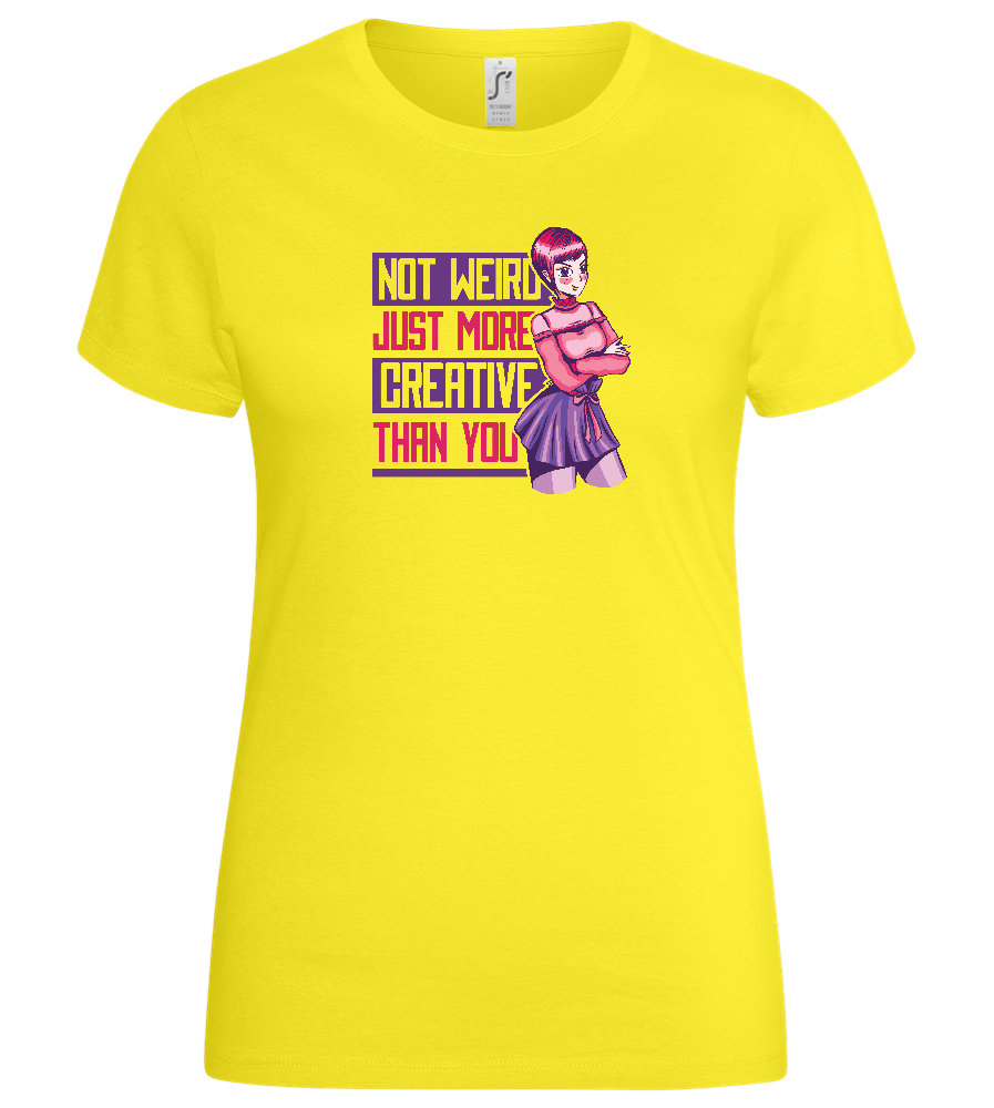 More Creative than You Design - Basic women's t-shirt_LEMON_front