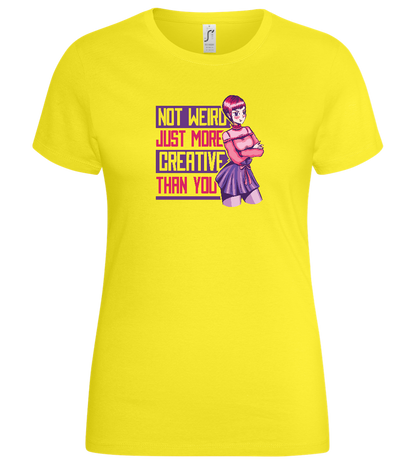 More Creative than You Design - Basic women's t-shirt_LEMON_front