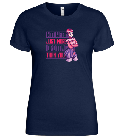 More Creative than You Design - Basic women's t-shirt_MARINE_front