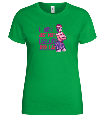 More Creative than You Design - Basic women's t-shirt_MEADOW GREEN_front