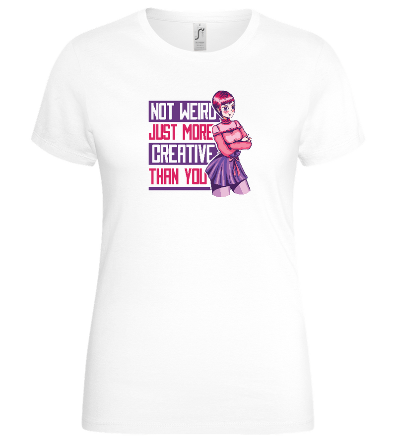 More Creative than You Design - Basic women's t-shirt_WHITE_front