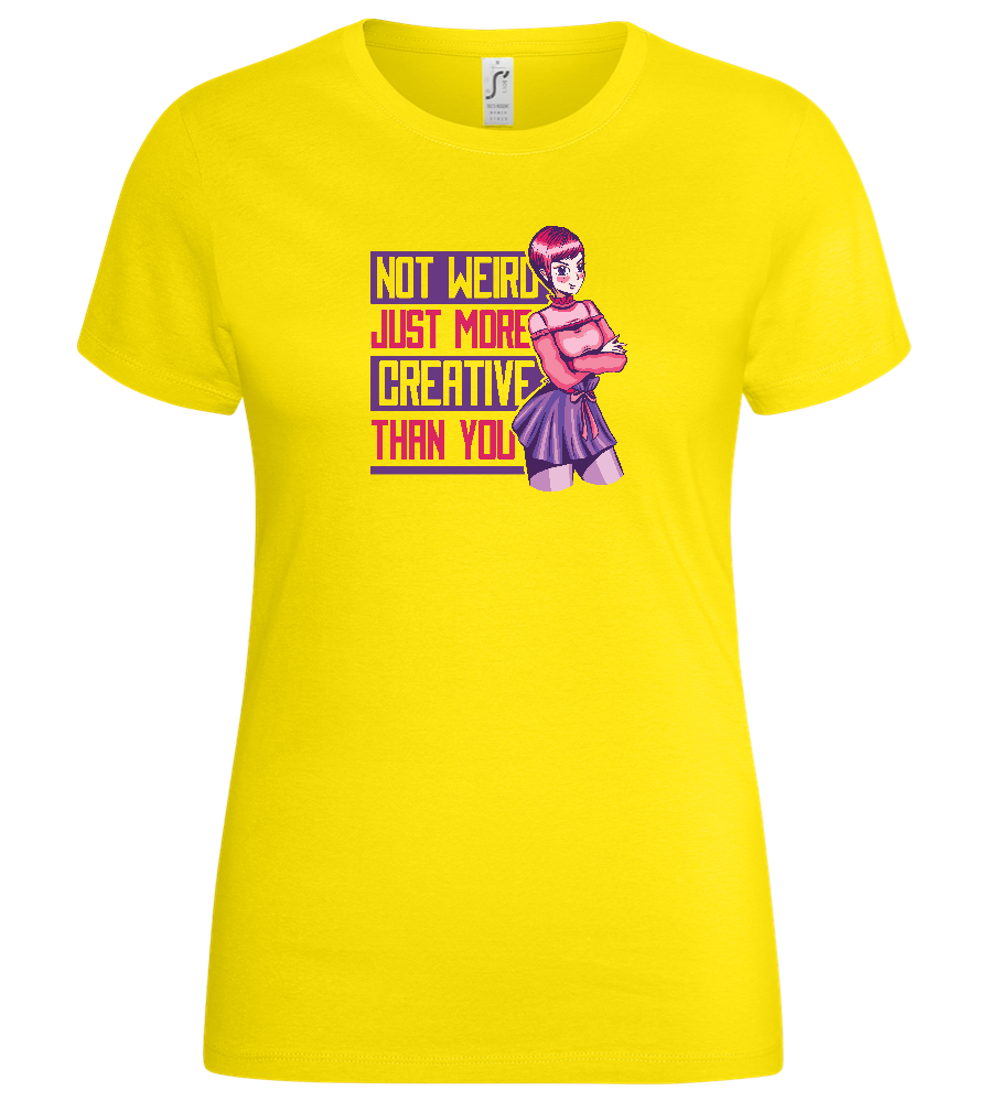 More Creative than You Design - Basic women's t-shirt_YELLOW_front