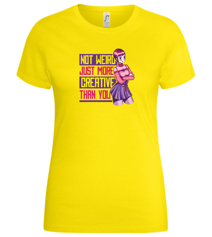 More Creative than You Design - Basic women's t-shirt_YELLOW_front