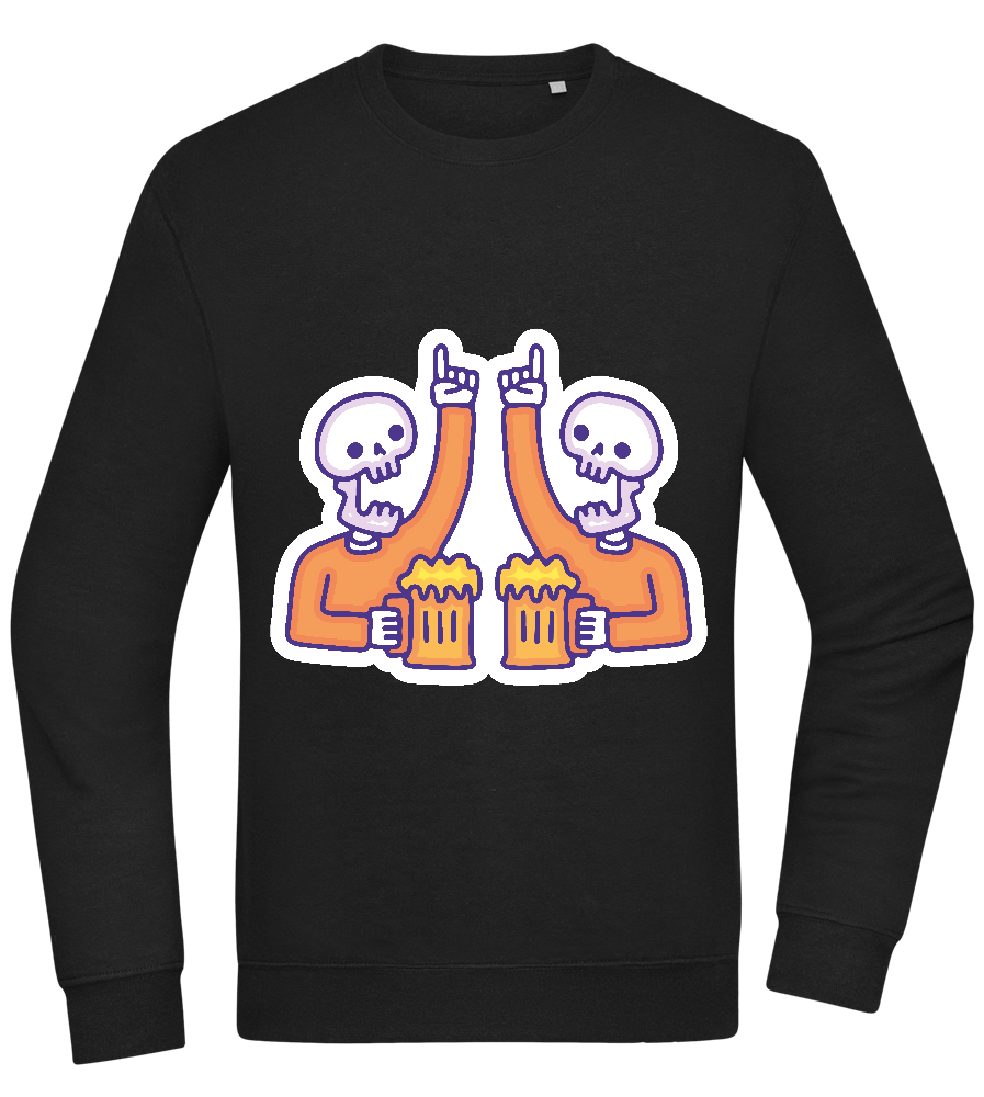 Two Skeleton Beers Design - Comfort Essential Unisex Sweater_BLACK_front