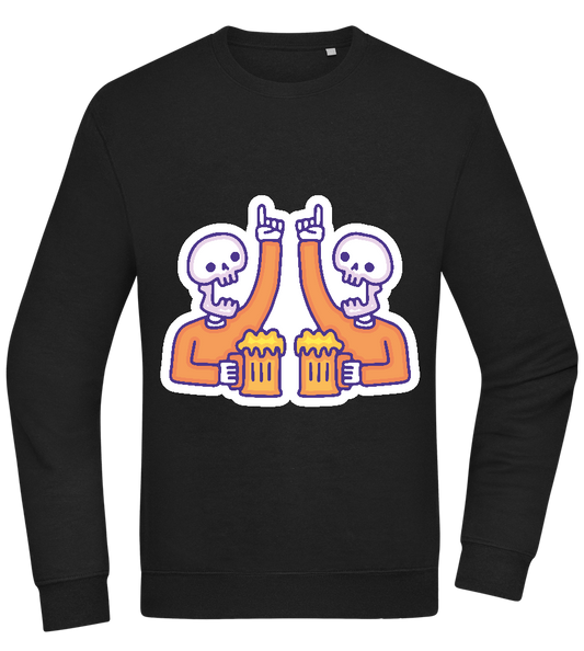 Two Skeleton Beers Design - Comfort Essential Unisex Sweater_BLACK_front