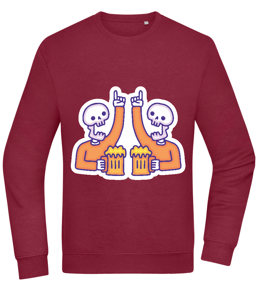 Two Skeleton Beers Design - Comfort Essential Unisex Sweater_BORDEAUX_front