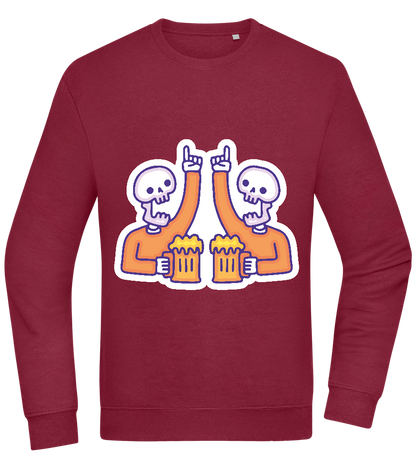 Two Skeleton Beers Design - Comfort Essential Unisex Sweater_BORDEAUX_front