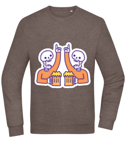 Two Skeleton Beers Design - Comfort Essential Unisex Sweater_CHARCOAL CHIN_front