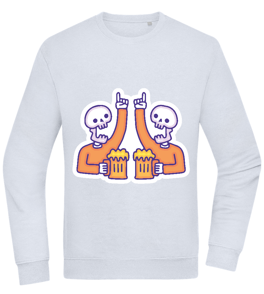 Two Skeleton Beers Design - Comfort Essential Unisex Sweater_CREAMY BLUE_front