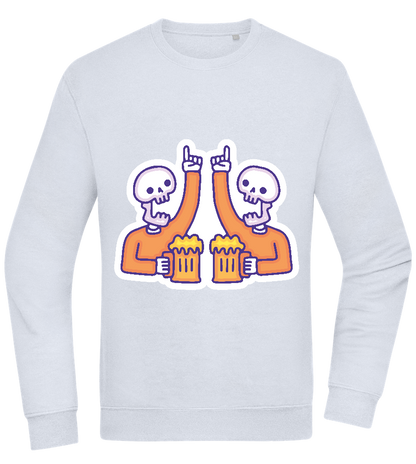 Two Skeleton Beers Design - Comfort Essential Unisex Sweater_CREAMY BLUE_front