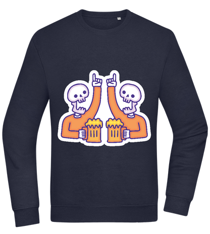 Two Skeleton Beers Design - Comfort Essential Unisex Sweater_FRENCH NAVY_front