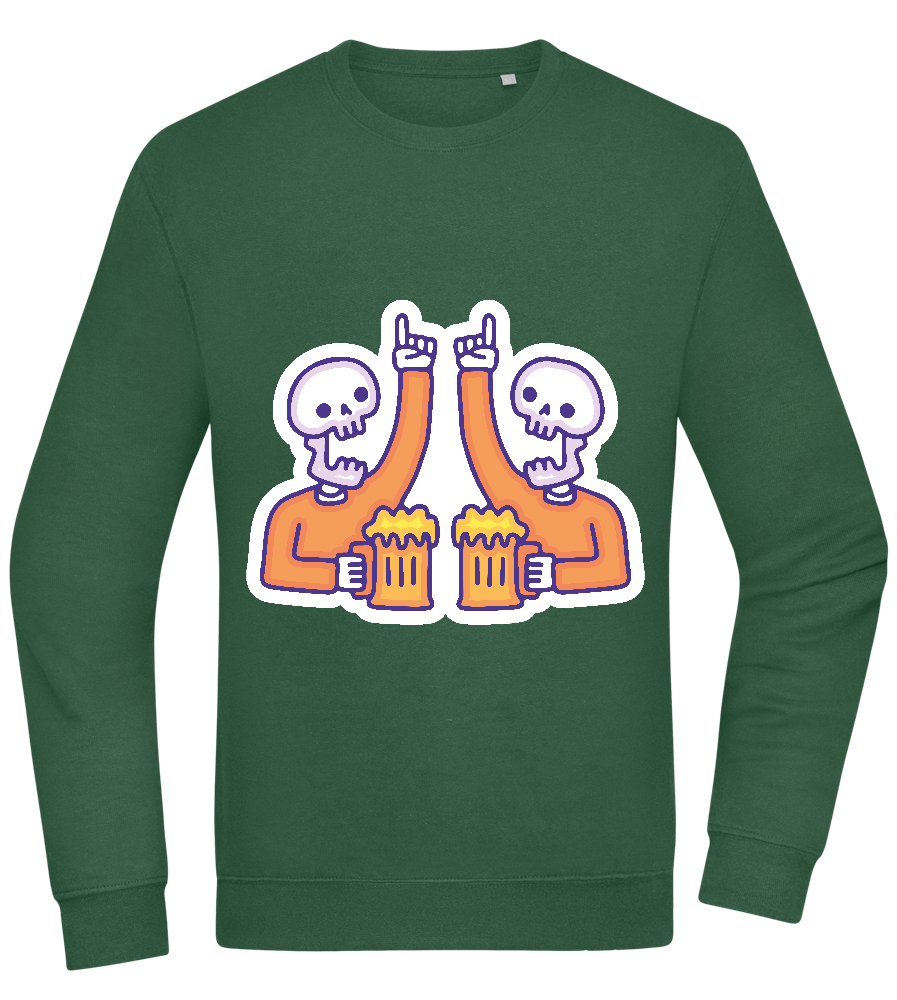 Two Skeleton Beers Design - Comfort Essential Unisex Sweater_GREEN BOTTLE_front