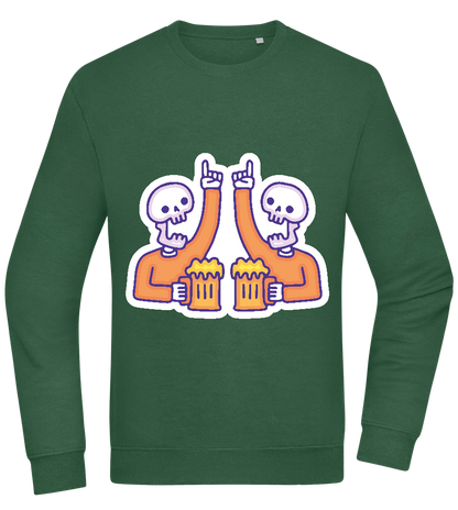 Two Skeleton Beers Design - Comfort Essential Unisex Sweater_GREEN BOTTLE_front