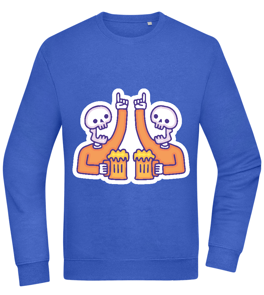 Two Skeleton Beers Design - Comfort Essential Unisex Sweater_ROYAL_front