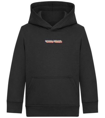 Good Vibes Rainbow Design - Comfort Kids Hoodie_BLACK_front