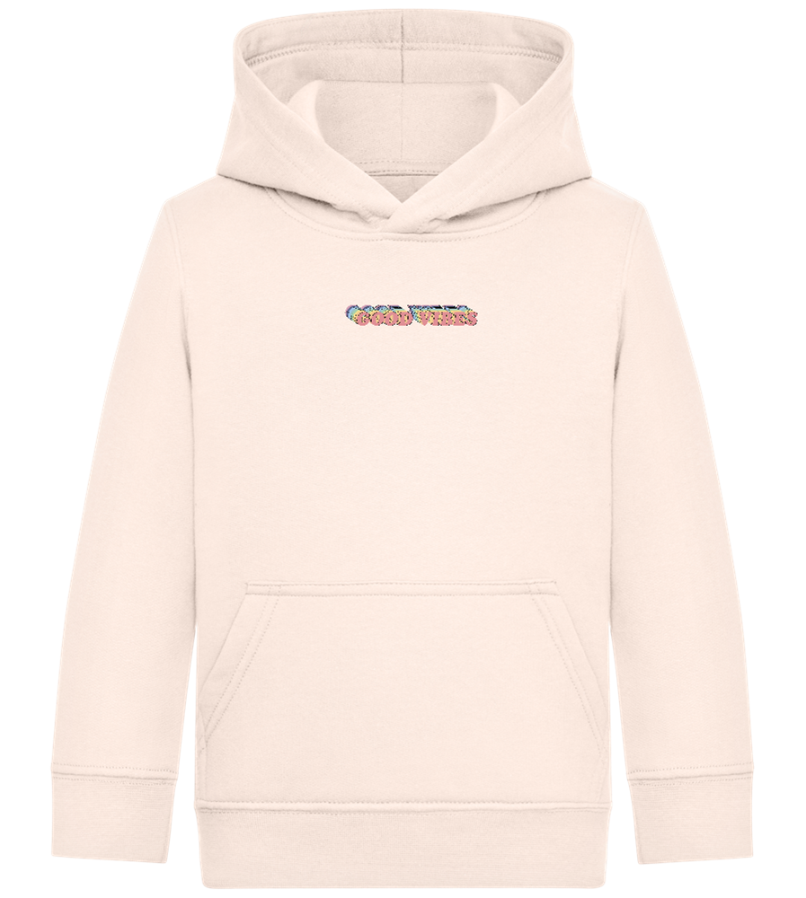 Good Vibes Rainbow Design - Comfort Kids Hoodie_LIGHT PEACH ROSE_front