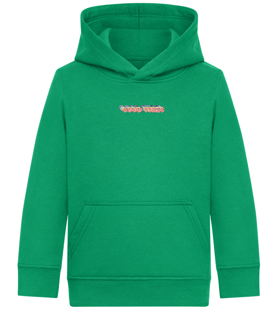 Good Vibes Rainbow Design - Comfort Kids Hoodie_MEADOW GREEN_front